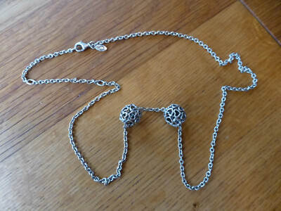 2 x Pandora Charm - All-over Herzen - plus Pandora Ankerkette - silber