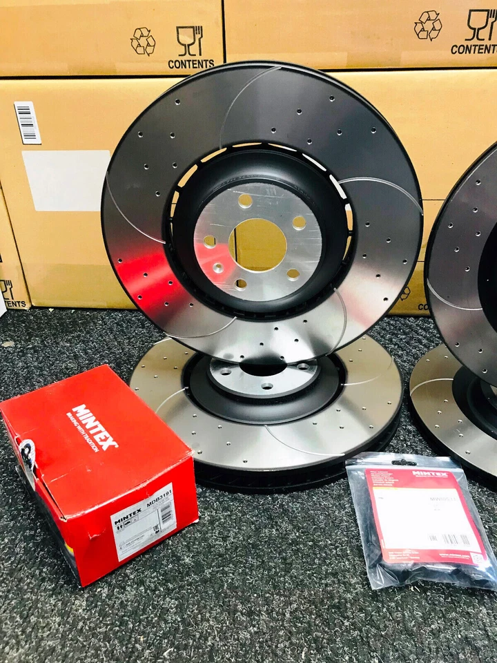 PARA AUDI S8 TFSI V8 QUATTRO 4H D4 DISCOS Y PASTILLAS DE FRENO RANURADOS PERFORADOS DELANTEROS TRASEROS Foto 3 de 4