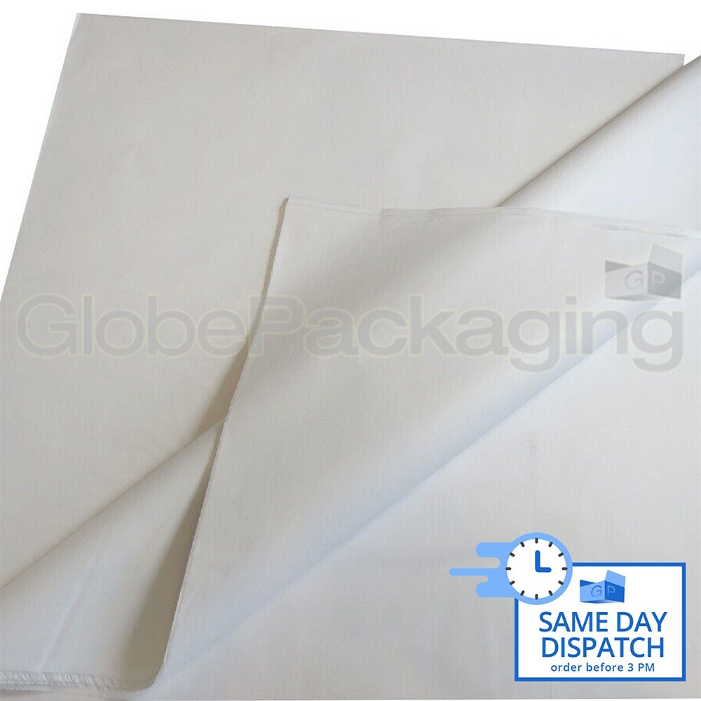 100 SHEETS OF WHITE ACID FREE TISSUE PAPER 500x750mm