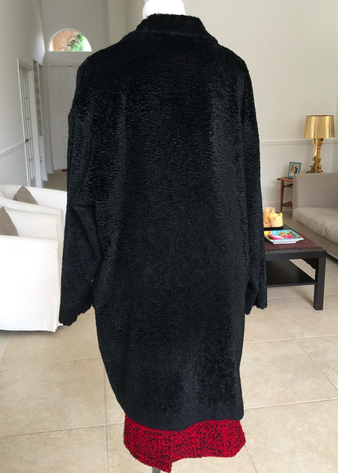 GIANNI VERSACE VERSUS black faux fur women's coat size IT 44 from 1995/96 image 8