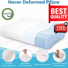 Memory Foam, 3 Layer Adjustable Contour Pillows, Cervical Orthopedic Pillow