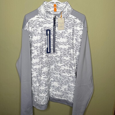 New Men's Peter Millar Hyperlight Weld Hybrid Sz 2XL Half Zip Jacket Sport White