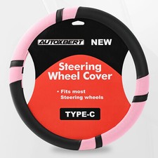 Lenkradbezug Leder Ice Silk Lenkradhülle Ø 37-38 Atmungsaktiver Anti Rutsch Rosa