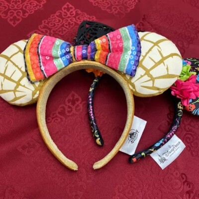 Disney Parks Mexican Concha Sweet Bread Pan Dulce Minnie Mouse Ears Headband