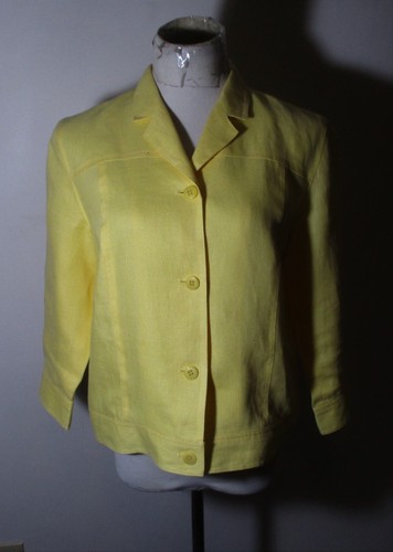 Linen TALBOTS Yellow 100% Irish Linen Jacket Size 8