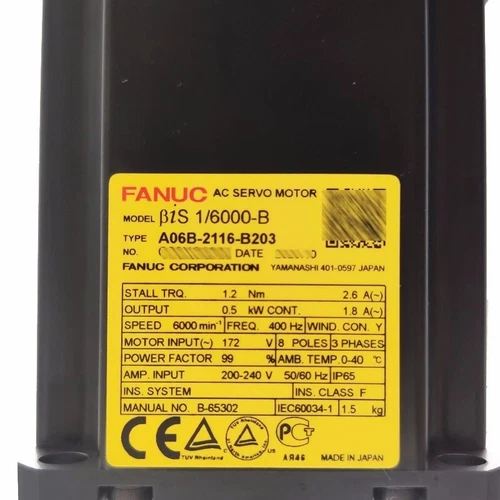 FANUC A06B-2116-B203 Servo Motor A06B2116B203 New Fast Shipping - Picture 1 of 4