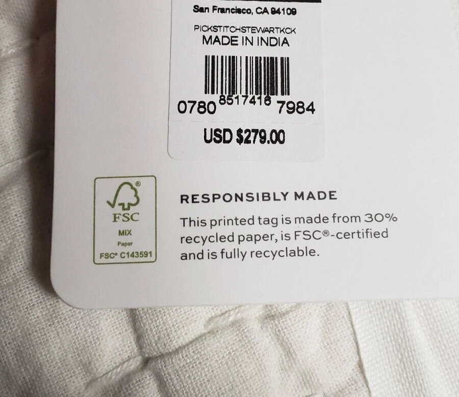 NEW Pottery Barn Pick-Stitch Quilt STEWART Plaid KING / Cal King REVERSIBLE - Image 4 of 4