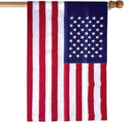 28x40 American Flag House Flag USA Embroidered Nylon Sleeve
