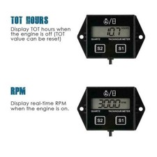 Digital Engine RPM Tachometer Hour Meter Gauge. For 2 4 Stroke and Engines. E5X8