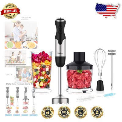Powerful 800W Stick Blender with 304 Stainless Steel Blades for Quick Blending