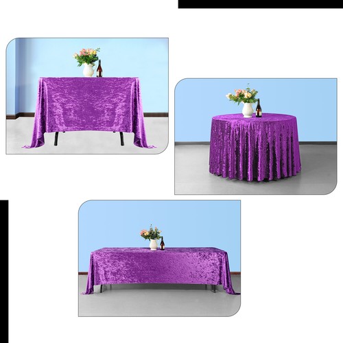 Velvet Table Cover Cloth Crushed Rectangle Tablecloth Event Wedding Party Decor - Picture 67 of 96