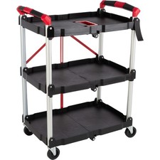 Collapsible Cart Portable Lightweight Folding Cart with 50lb Capacity Per Shelf