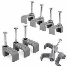 Flat Cable Clips With Nail Grey Twin & Earth T&E Cable Clips 1mm 1.5mm 2.5mm 4mm