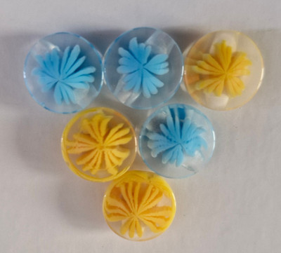 Blumenknöpfe Set in klarem Kunststoff - Neuheit Schaft 14mm rund - Baby - Wolle