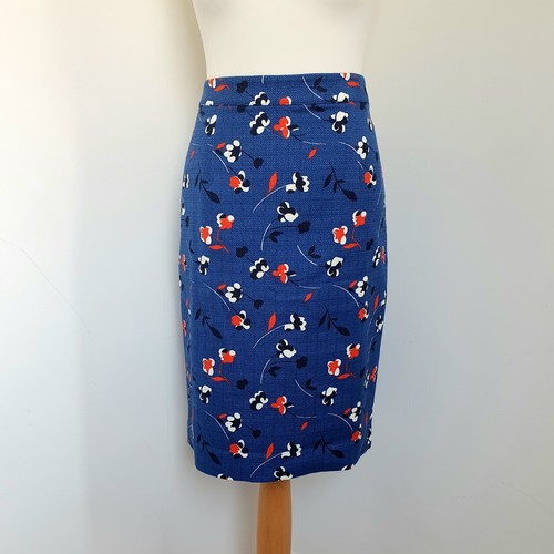New BODEN Size 12 Blue Floral Textured Martha Pencil Skirt.NWOT - Picture 3 of 14