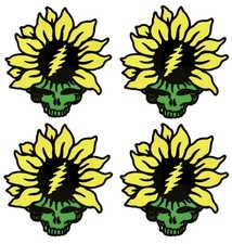 The Grateful Dead Sunflower Steal Your Face 4 Sticker Lot Sun Flower Stealie SYF