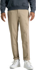 Men'S Premium No Iron Khaki Slim Fit Flat Front Casual Pant