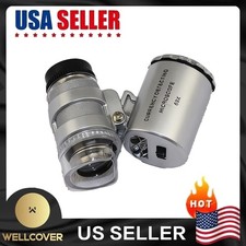 60X Magnifying Loupe Jewelry Jewelers Pocket Magnifier Loop Eye Glass Led Light