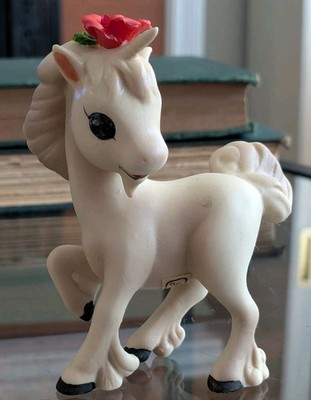 Vtg Josef Originals for George Good Unicorn Flower Figurine Bisque Fantasy Art
