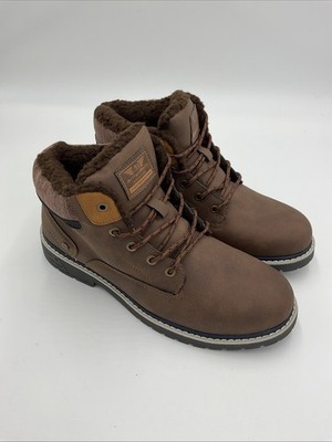 Arrigo Bello Men's Boots A9734-3 Brown Size 8.5 Casual Lace Up Fleece Lined NWOB