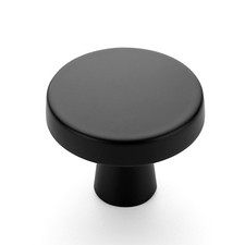 5 Pack Drawer Pulls 1-1/4 Inch Matte Black Kitchen Cabinet Knobs Solid Round ...