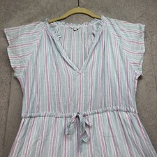 Rails Striped Dress Small V Neck Tiered Tie Waist Lined Summer