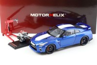 1:18 Motorhelix Nissan GT-R (R35) 50Th Anniversary Wangan Blue + Engine Diecast