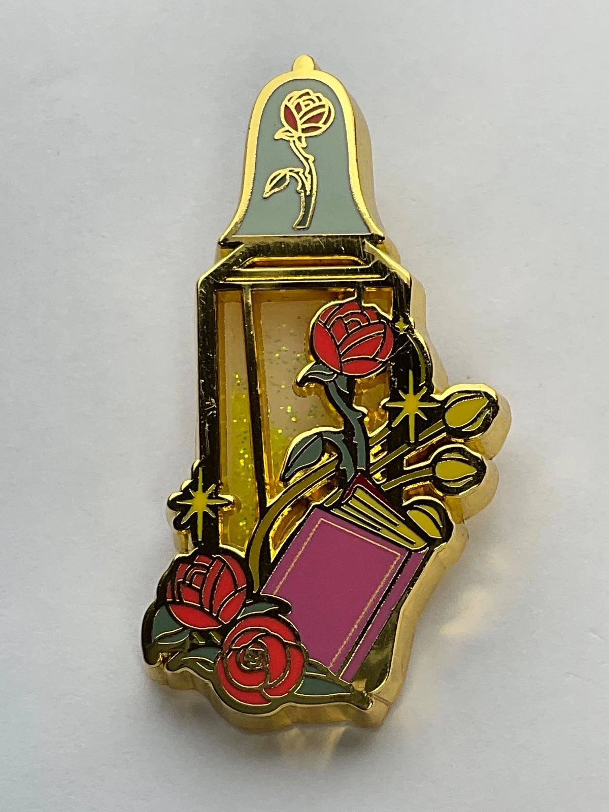 Disney BoxLunch Princess Perfume Bottle Glitter Liquid Pin Belle G9