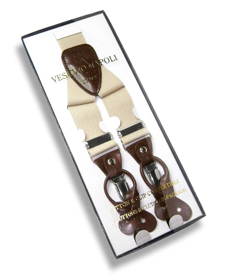 SUSPENDEDORES para hombre en forma de Y espalda botón elástico y clip convertibles colores lisos Foto 2 de 2