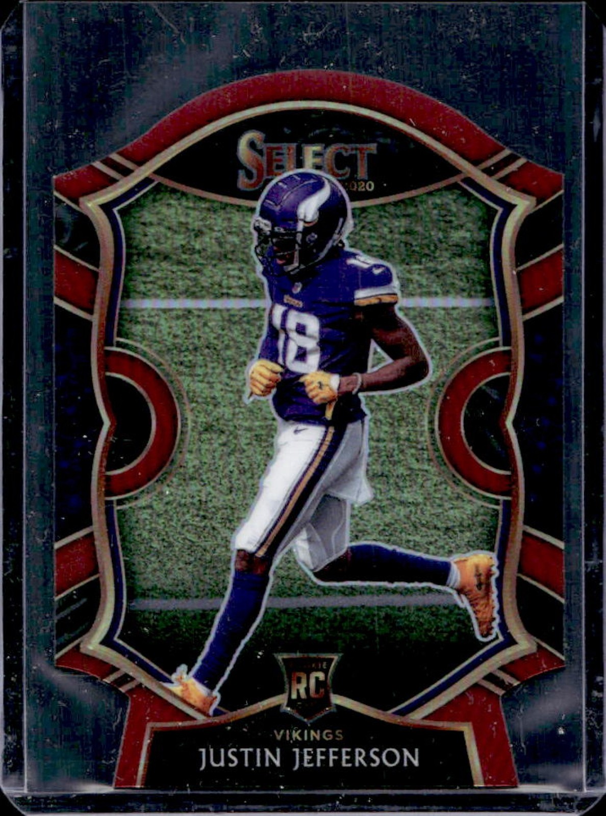 2020 Select Justin Jefferson RC Maroon Prizm Die Cut Concourse #61 Vikings