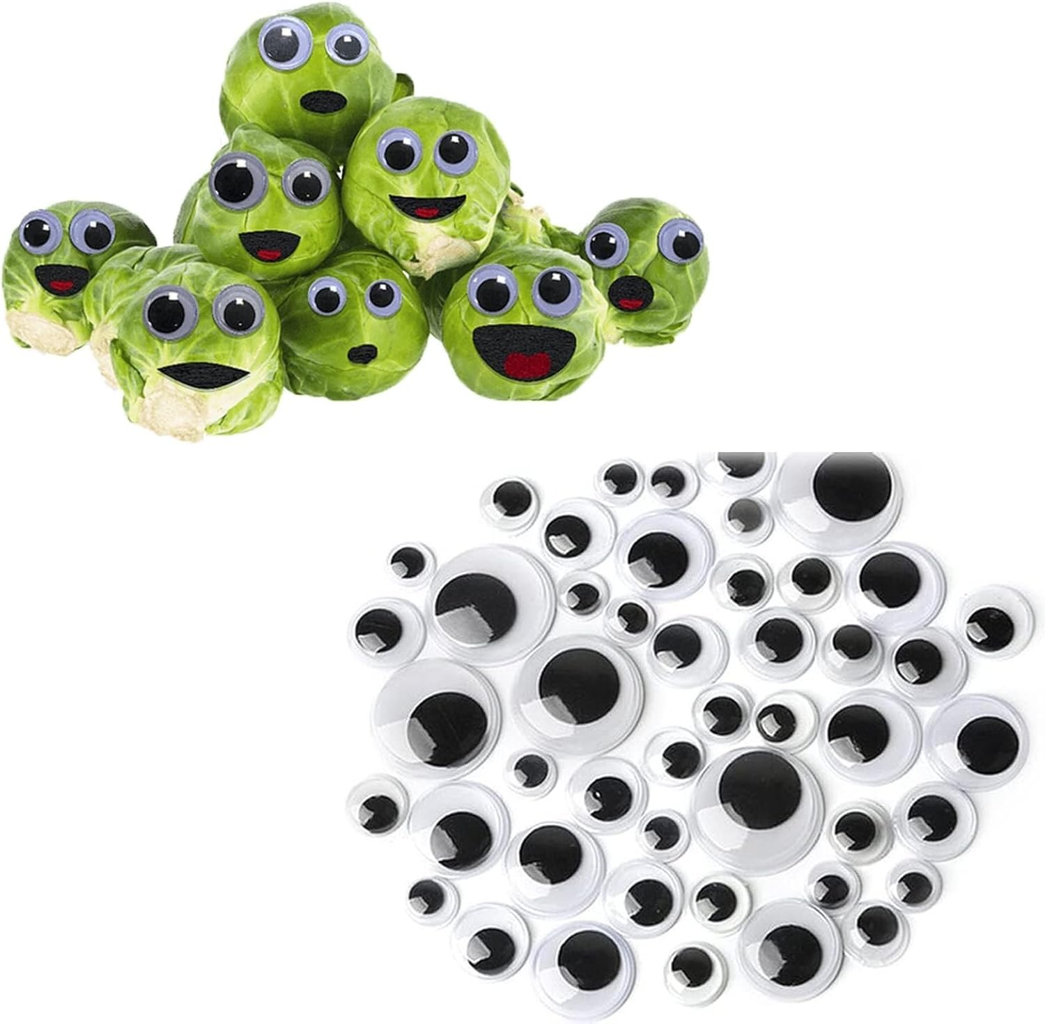 100 Pcs Googly Eyes, Googly Eye Wiggly Eyes Stick On Googly Eyes Adhesive Big G