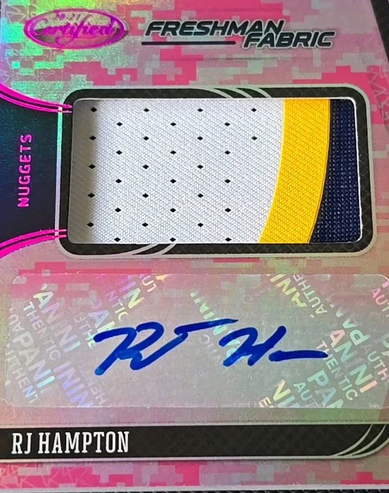 2020-21 Certified Freshman Fabric RJ Hampton Rookie Patch Auto RPA #'D 16/25 - Image 3 of 4