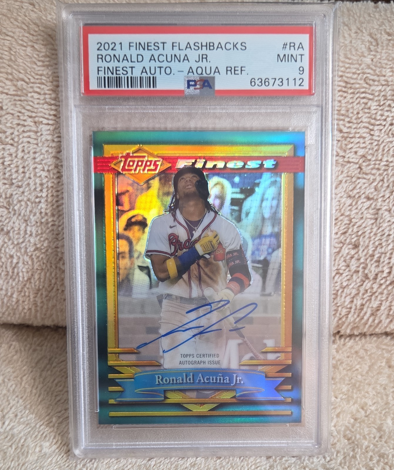 2021 Topps Finest Flashbacks Auto Ronald Acuña Jr. #94H-RA. Psa10 Pop6 view 1