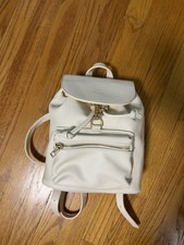 Small White/cream Backpack Zip & Buckle Closu...