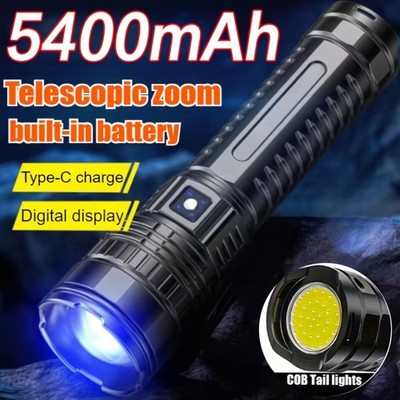 10000000LM Ultra Starke Taschenlampe Weiße Laser LED + COB Außenfachel Suchlicht