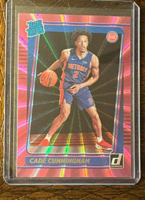 2021-22 Panini Donruss - Rated Rookie Cade Cunningham #211 Holo Pink Laser (RC)