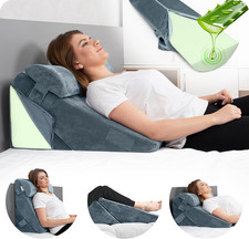 LX6 3Pcs Orthopedic Bed Wedge Pillow Set with Washable Cover, after Surgery Memo