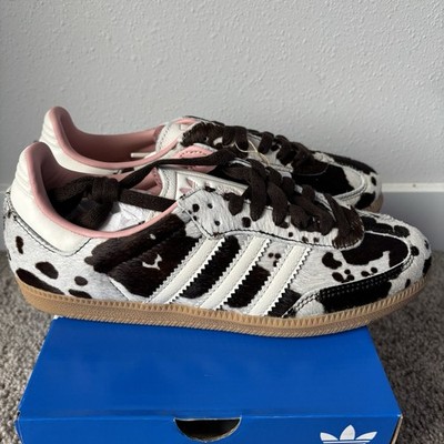 Adidas Samba OG W Brown Cow Print JR1256 Size 6 New Authentic