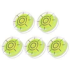5pcs Small Circular Bubble Spirit Levels 32x12mm RV Level Measuring Tools, Lime