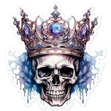 Skull King Crown Queen - Vinyl Decal Sticker - Car Window Laptop - ebn11590