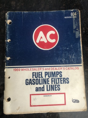 #ad Vintage 1969 AC Delco Wholesaler dealer Fuel Pump Gas Filter amp; Lines Catalog $40.00