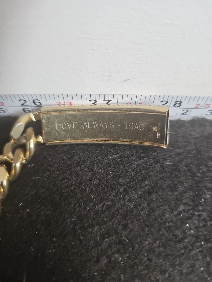 Brazalete de identificación Speidel para hombre dorado electroplaca 8,25" de longitud grabado "ERIC" Foto 4 de 4