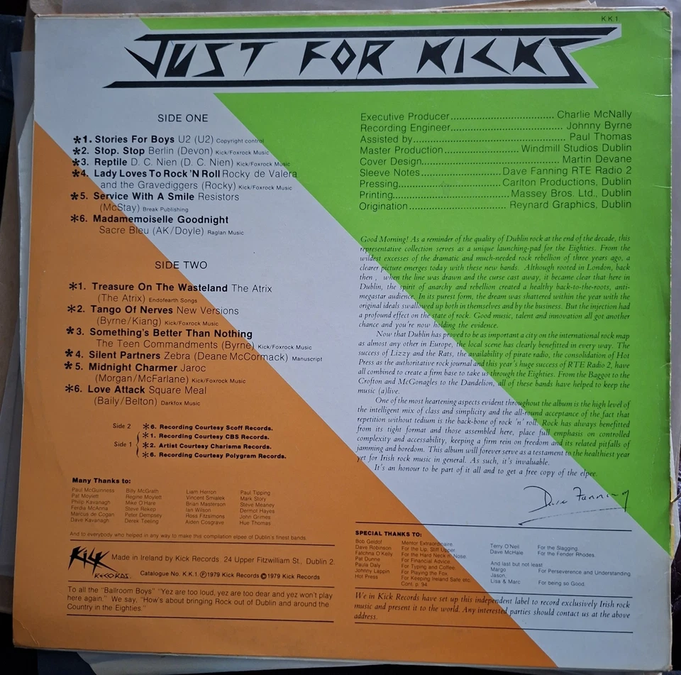 Just for Kicks - Band Compilation U2 1979 Release Vinyl LP - Image 3 of 4
