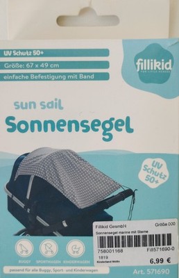 Sonnensegel Firma Fillikid für Kinderwagen Sportwagen Fb.marine Sterne