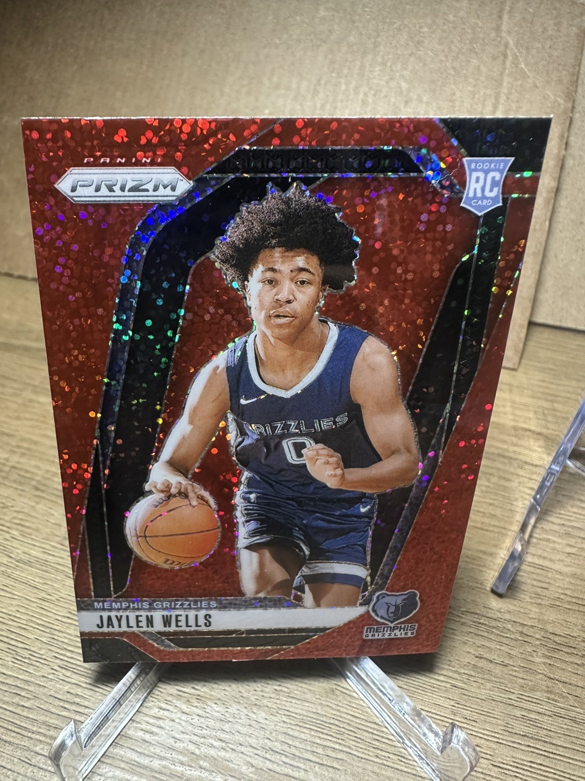 Jaylen Wells 2024-25 Panini Prizm RC Red Sparkle #239