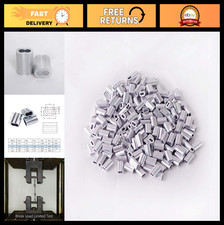 200PCS Aluminum Cable Ferrules 1/16" Crimping Loop Sleeves for Wire Rope