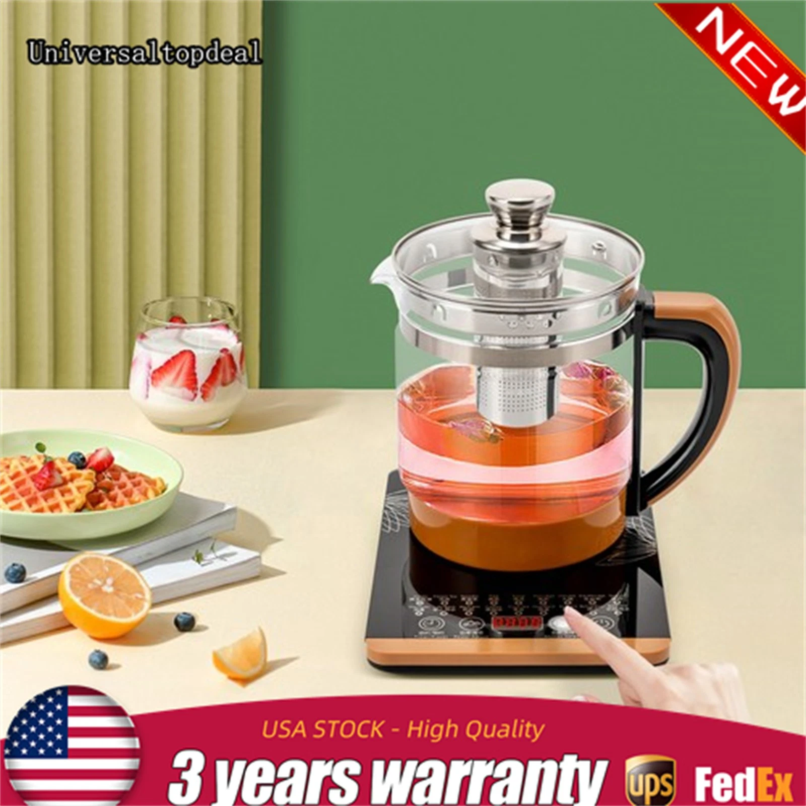 1.8L 800W Electric Health Pot Electric Glass Kettle for Boiling Water Tea Maker