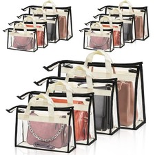 Peohud 12 Pack Clear Handbag Storage Organizer, Dust Bags for Handbags, Trans...