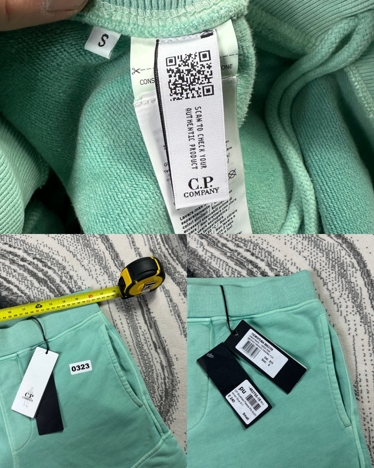 Vintage C.P Company Lens Cargo Diagonal Mineral Blue Sz Small Sweatpants Joggers image 7