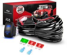 10019W LED Light Bar Wiring Harness Kit 12AWG Heavy Duty 12V 5Pin Rocker Switch